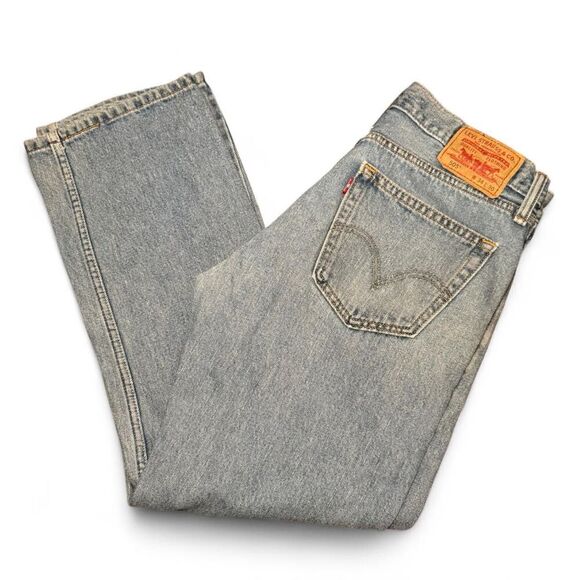 Y2K era Levi's 505 denim jeans medium wash straight Fit jeans 34X30 - Picture 7 of 8